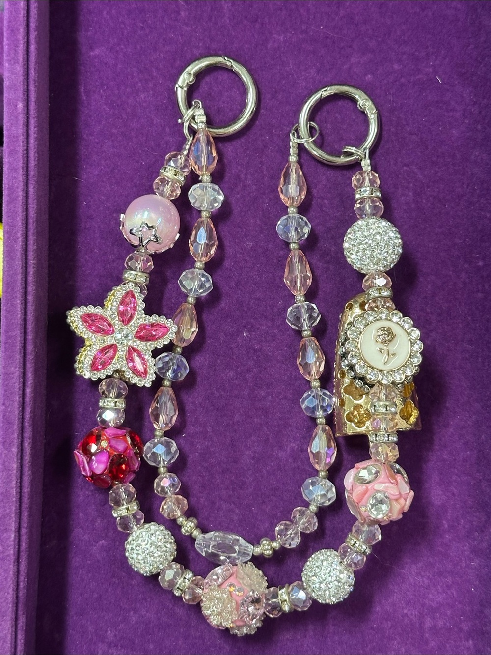 Fancy Handmade Double Chain โ Crystal & Rhinestone - Picture 7 of 8